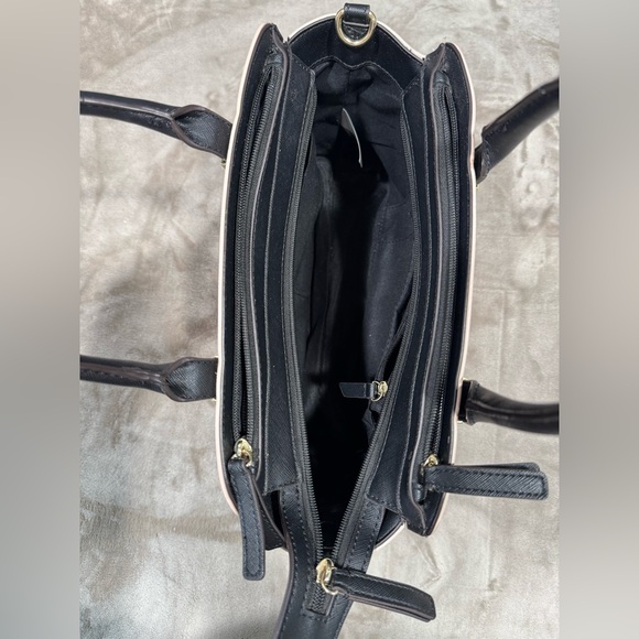 Liz Claiborne Black and Cream Satchel - Picture 5 of 9